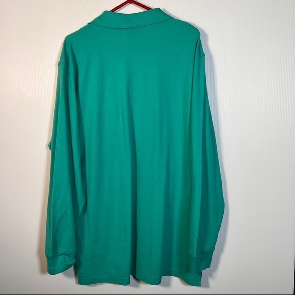 SCANDIA WOODS Polo Long Sleeve Shirt. Size Large, turquoise. Cotton piqued - Picture 5 of 9